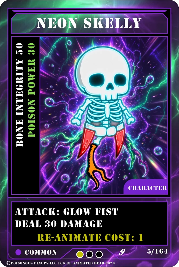 Neon Skelly trading card